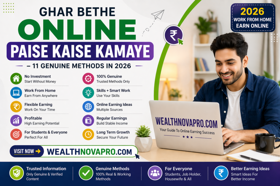 Ghar baithe online paise kaise kamaye 2026 – wealthnovapro.com genuine methods, work from home online earning ideas for students without investment,“online paise kaise kamaye 2026 genuine methods wealthnovapro”,“paise kaise kamaye ghar baithe without investment 2026”,“students ke liye online paise kaise kamaye wealthnovapro guide”
