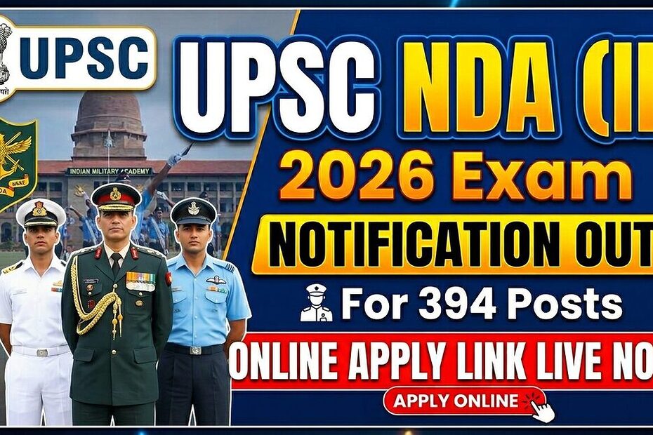 UPSC NDA(II) 2026 Exam Notification Out For 394 Posts - Online Apply Link Live Now